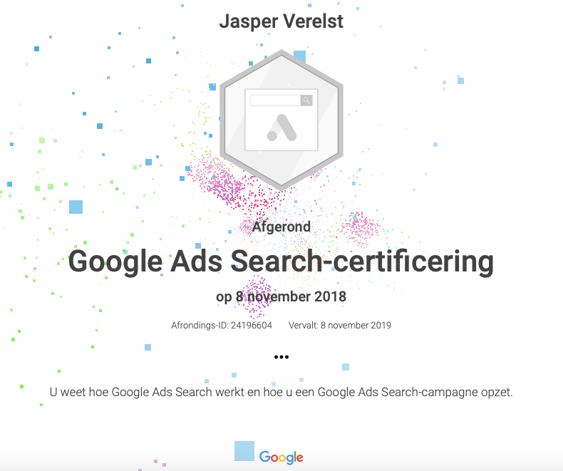 Google Ads Certificaat - SEA - AdWords